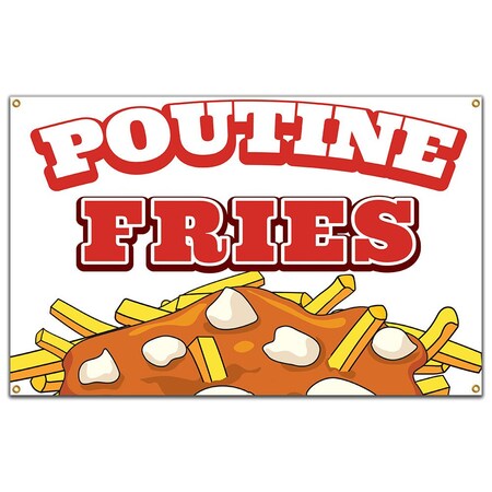 Signmission Poutine Fries Banner Concession Stand Food Truck Single Sided B-96 Poutine Fries19